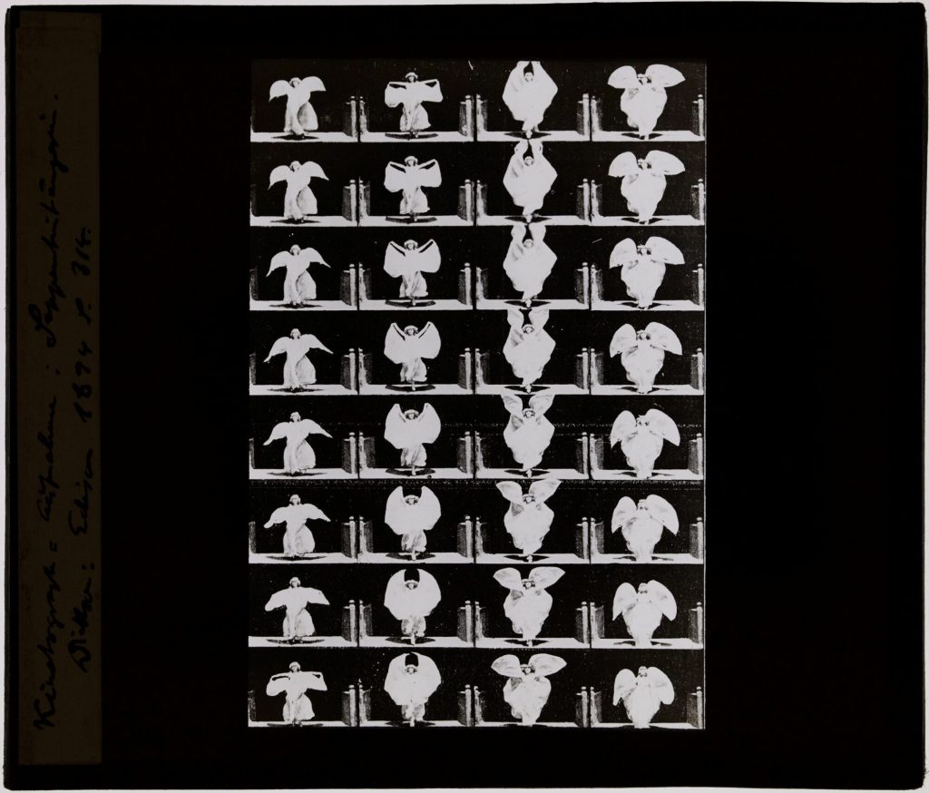 Glasdia, "Kinematograph Aufnahme: Serpentintänzerin", ca. Anfang 20. Jahrhundert