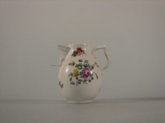 Kaffeekanne mit farbiger Blumenmalerei, Porzellan, Wegely Berlin, 1751-1757