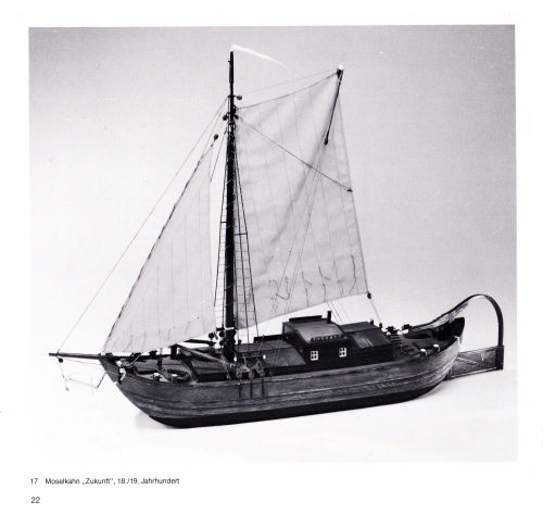 Unbekannt (Modell von), Moselkahn Zukunft, Mittelrhein. Frachtschiff 18./19. Jh.