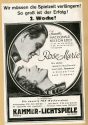 Werbeanzeige für den Film "Rose-Marie" in den Kammer-Lichtspielen Duisburg, ca. 1939