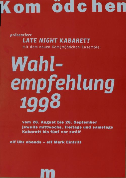 Horst Klein (Gestaltung), Wahlempfehlung 1998, 1998