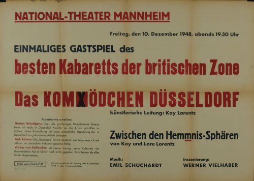 Mannheimer Großdruckerei (Druck), Das Kom(m)ödchen Düsseldorf - Zwischen den Hemmnis-Sphären, 1948