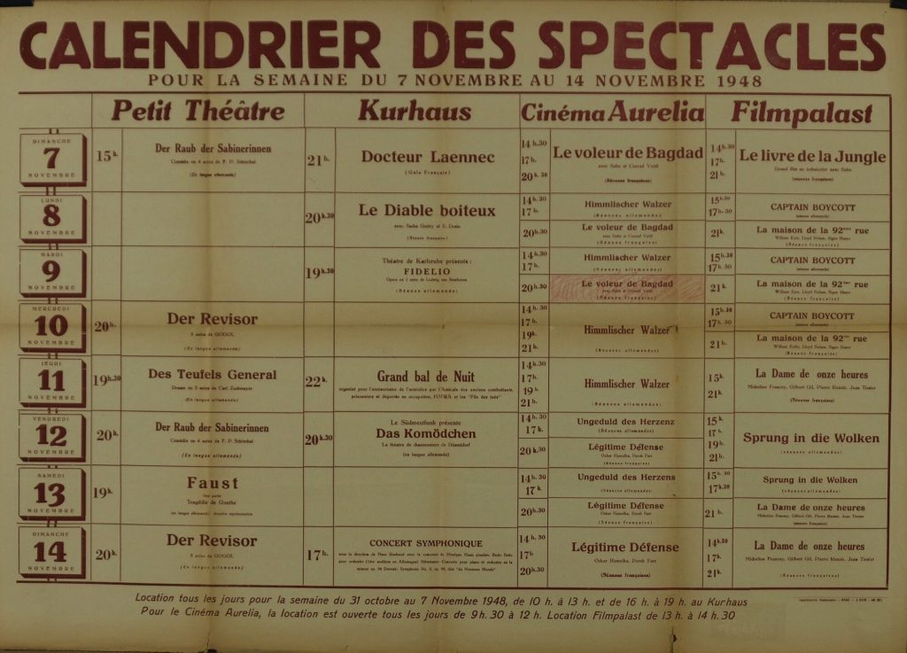 Calendrièr des Spectacles