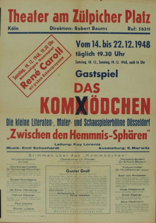 Verlag Franz Greven (Druck), Das Kom(m)ödchen - Zwischen den Hemmnis-Sphären, 1948