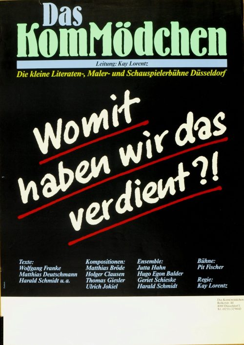 Jürgen Pankarz (Druck), Womit haben wir das verdient?!, 1986