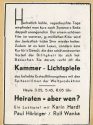 Werbeanzeige zum Film "Heiraten - aber wen?" in den Kammer-Lichtspielen Duisburg, ca. 1938