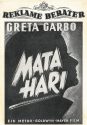 Umschlag Werberatschlag zu "Mata Hari" für die deutschen Kinos, ca. 1931