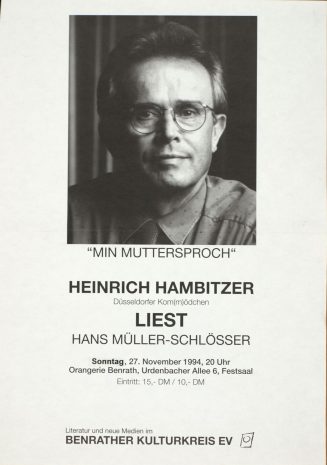 Min Muttersproch - Heinrich Hambitzer liest Hans Müller-Schlösser