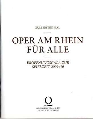 Programmheft "Oper am Rhein für Alle" - Eröffnungsgala zur Spielzeit 2009/2010