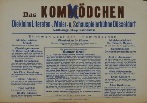 H.A. Thewissen, Viersen (Druck), Stimmen über das Kom(m)ödchen, 1947