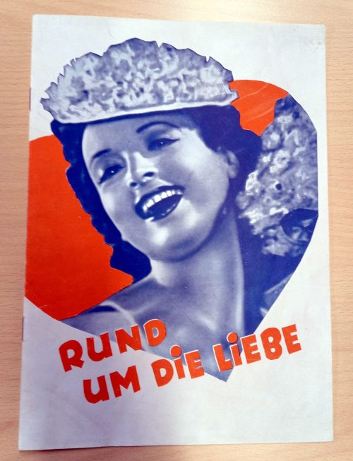 Werberatschlag zu dem Film "Run um die Liebe", Dänemark, 1941 (Digitalisat)