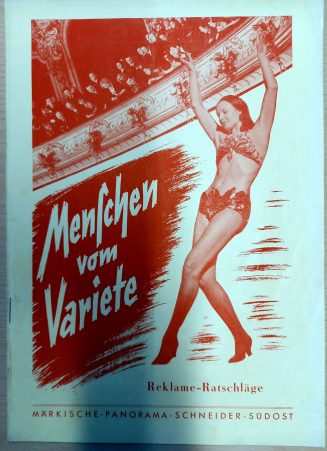 Werberatschlag zu "MENSCHEN VOM VARIETÉ", Deutschland & Ungarn, 1939 (Digitalisat)