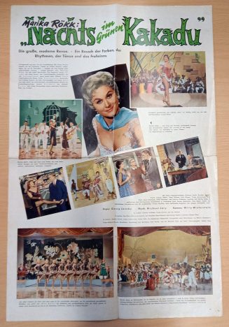 Werbezettel zu "NACHTS IM GRÜNEN KAKADU", BRD, 1957 (Digitalisat)