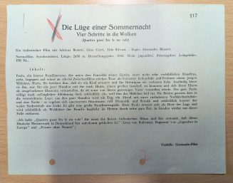 Werbezettel aus "QUATTRO PASSI FRA LE NUVOLE", Italien, 1942 (Digitalist)