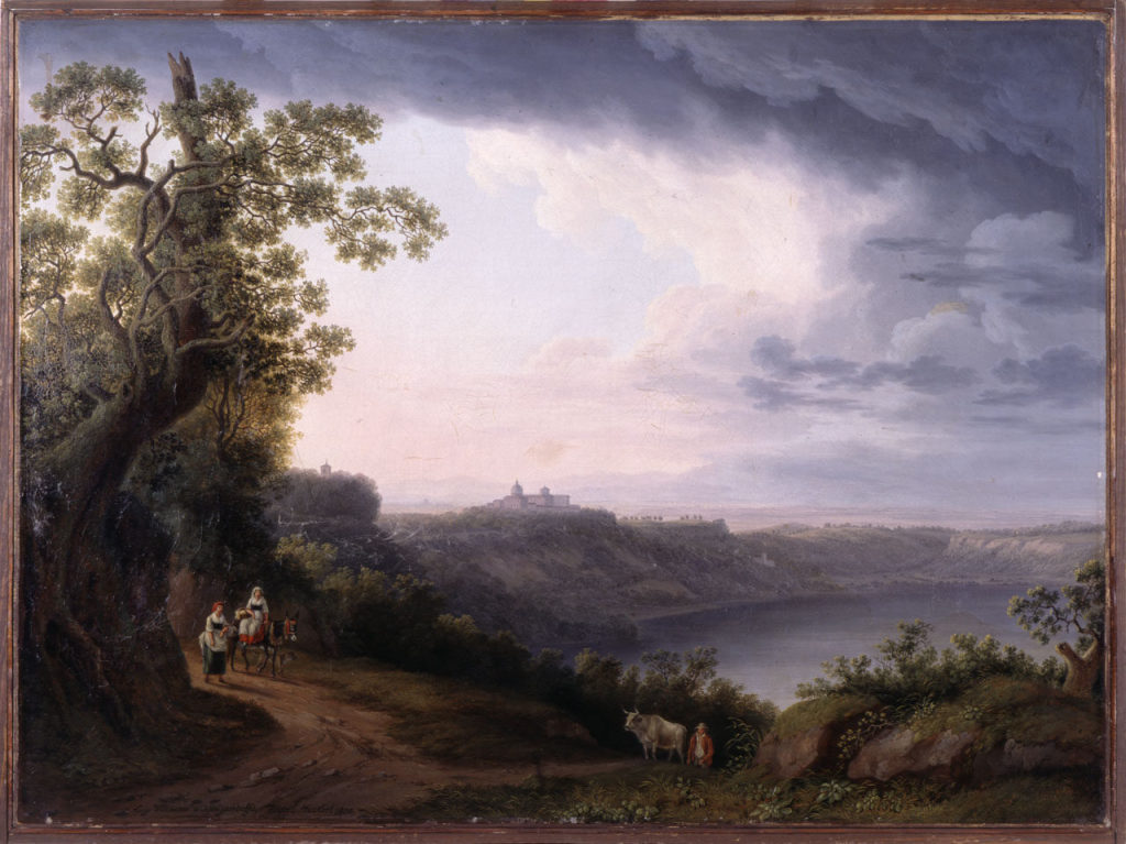 Jakob Philipp Hackert, Blick auf den Albaner See mit Castel Gandolfo, 1800, Kunstpalast, Düssel ...