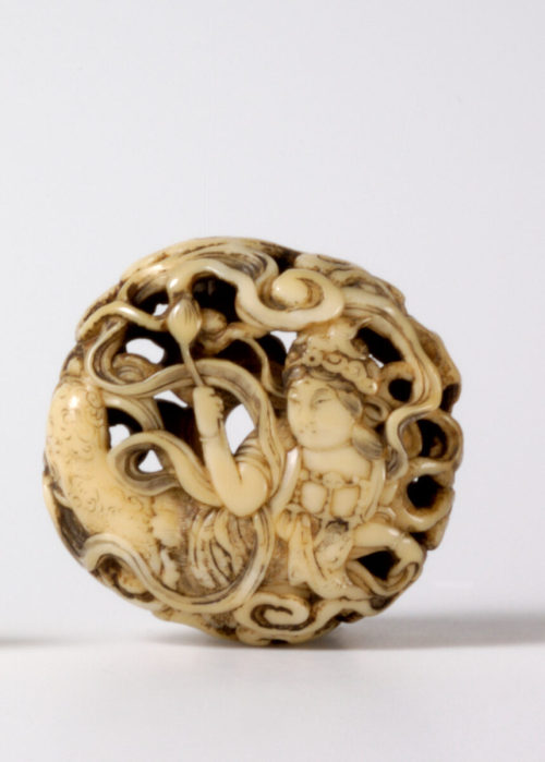 Manju-netsuke,Tennin, 19. Jahrhundert