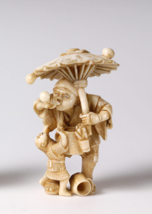 Seizan (Künstler*in), Netsuke, Seifenbläser, ca. 1885