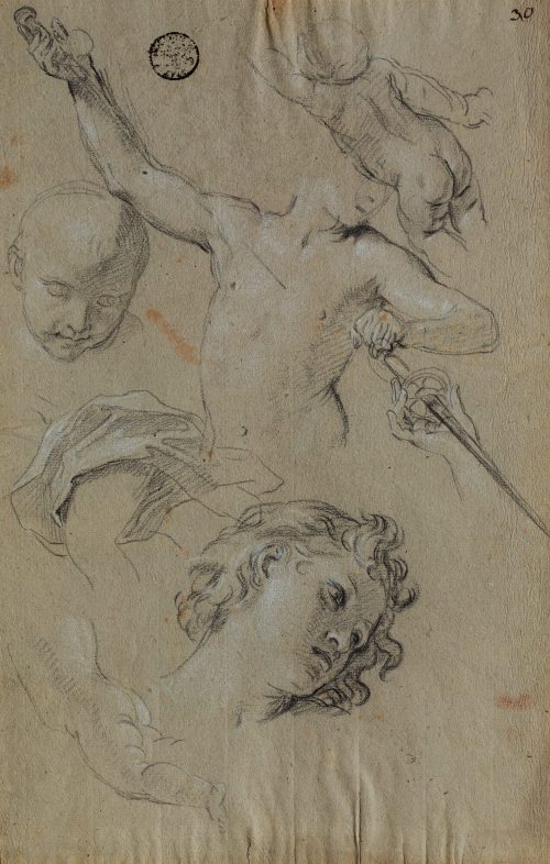 Carlo Maratti (Künstler*in), Studien zum Engel mit Schwert, ca. 1660