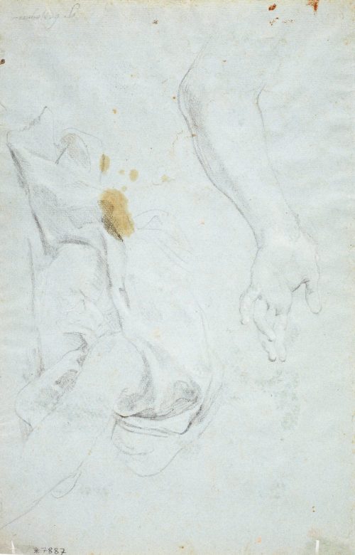 Guglielmo Cortese (Künstler*in), Studie einer Draperie und eines Armes, ca. 1670