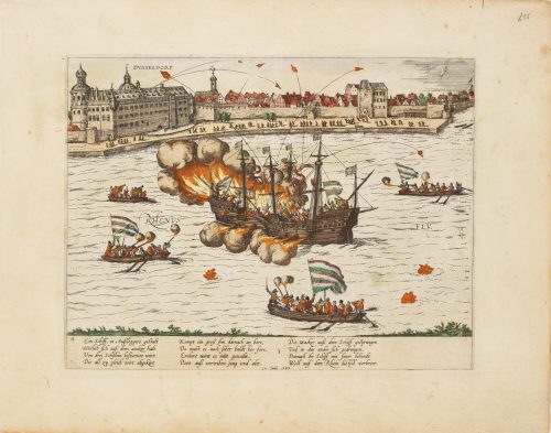 Franz Hogenberg (Kupferstecher*in), Beschreibung derer Fürstlicher Güligscher ec. Hochzeit: Feuerwerk "Der Schiffstreit" am 17. Juni 1585, 1585 (?)