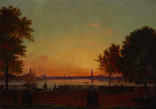 Friedrich Nerly (Künstler*in), Blick auf Venedig von den Giardini Pubblici, ca. 1850