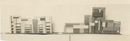 Vkhutemas Workshops (Künstler*in), Ohne Titel (Architekturentwurf, IV-5-22; Eine Übung zur Architektur der frontalen Komposition), 1920–1929