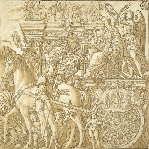 Andrea Andreani (Künstler*in), Julius Cäsar auf seinem Triumphwagen, 1599