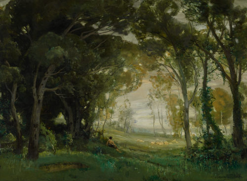 Emmy Lischke (Künstler*in), Landschaft mit Hirtenszene, ca. 1890–1919