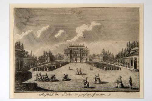 Carl Gottfried Nestler (Kupferstecher*in), Ansicht des Palais in grossen Garten, 1779