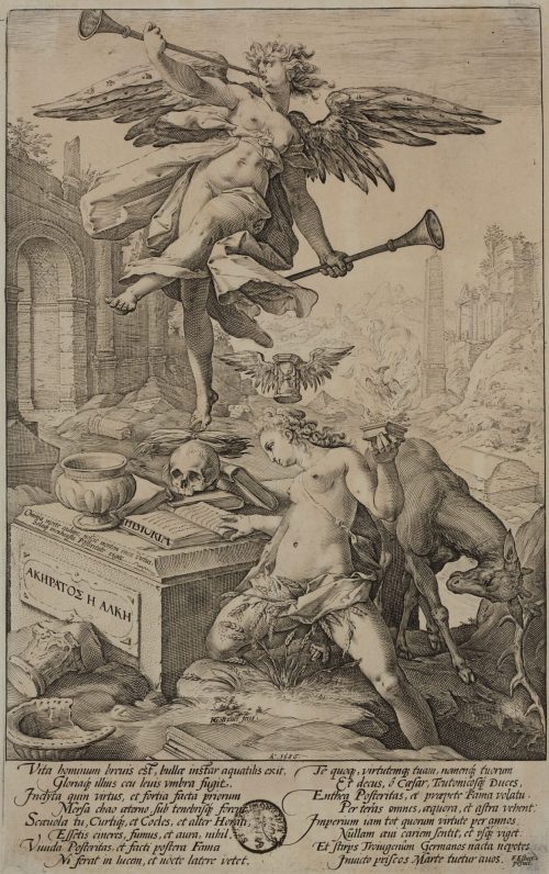 Hendrick Goltzius (Künstler*in), Allegorie der Fama und Historia, 1586