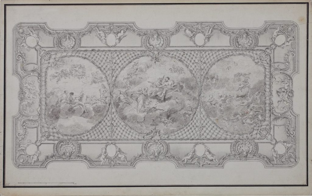 Plafond des westlichen Gartensaals von Schloss Benrath
