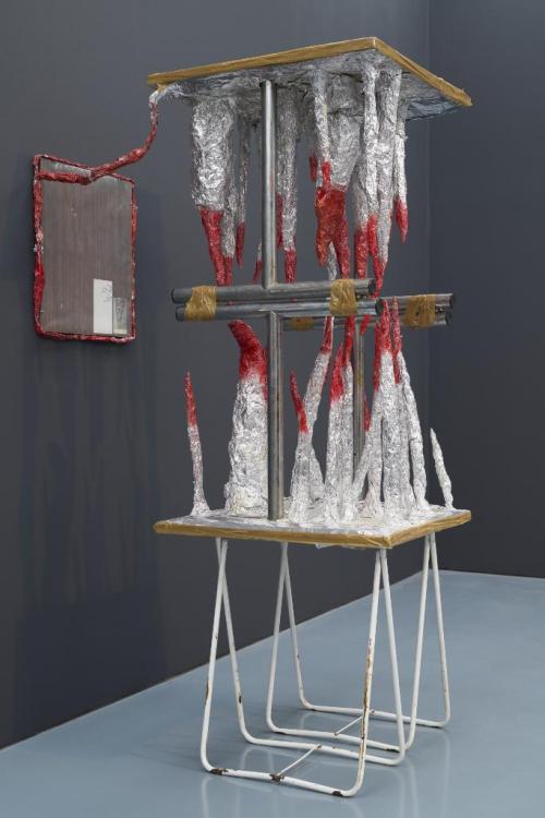 Thomas Hirschhorn (Künstler*in), Untitled (Stalactites-Red-Table), 1997