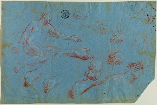Carlo Maratti (Künstler*in), Studien zur Gestalt Christi (recto), ca. 1655–1657