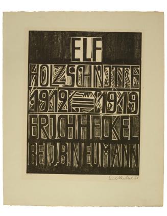 Titelblatt der Holzschnittmappe: "Elf Holzschnitte 1912-1919"