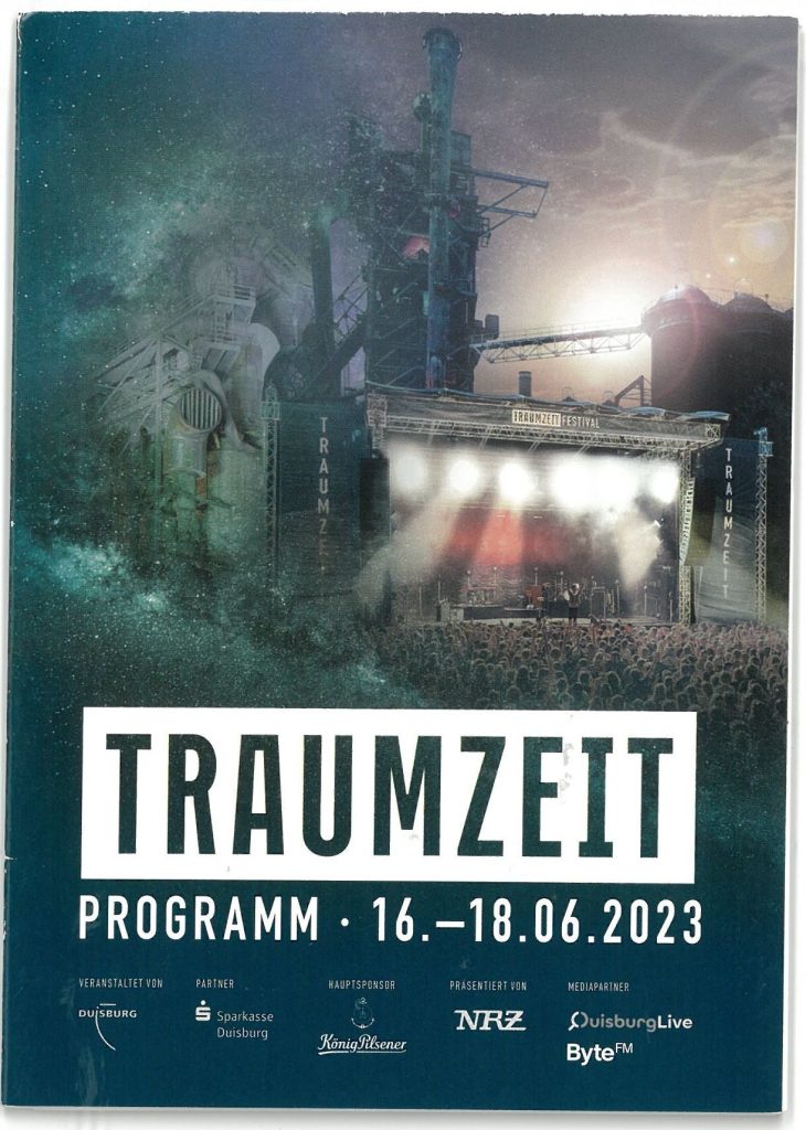 Programmheft (Titelseite) zu "Traumzeit" - Festival im Landschaftspark, 16. - 18.06.2023