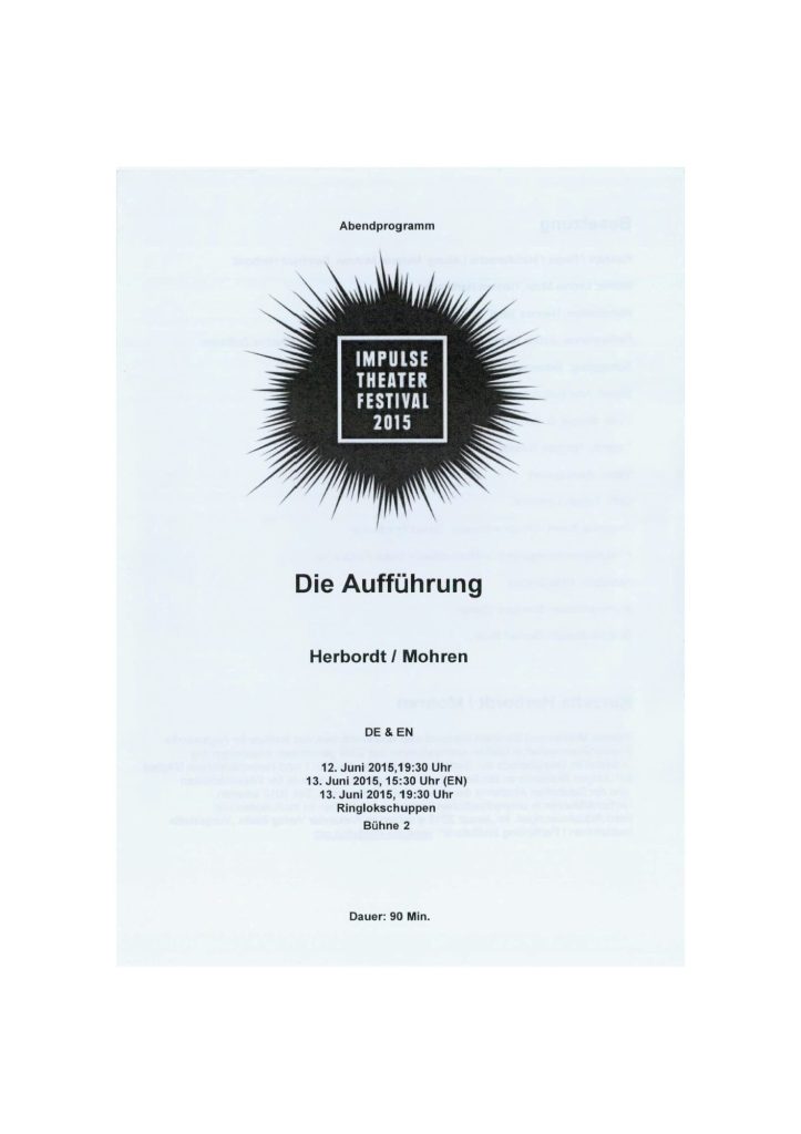 Abendprogramm "Die Aufführung" (2015)