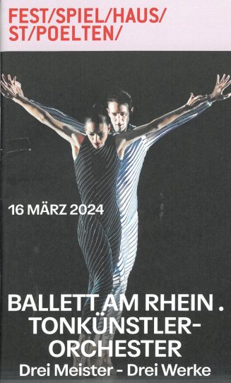 Programmheft (Umschlag) zum Gastspiel "Ballett am Rhein. Tonkünstler-Orchester : Drei Meister - ...