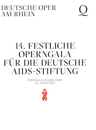 Programmheft (Umschlag) zur 14. Festlichen Operngala für die Deutsche Aids-Stiftung, 23. März 2 ...