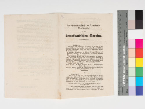 Unbekannt (Verfasser*in), Der Centralausschuß der Demokraten Deutschlands, 17.7.1848