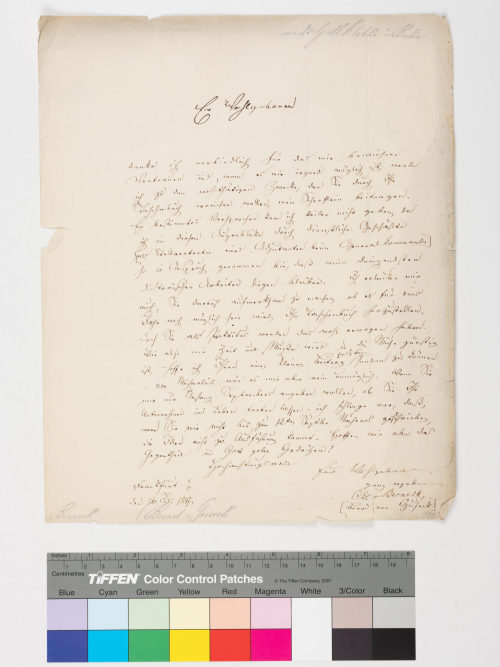 Bernd von Guseck (Absender*in), Korrespondenz von Bernd von Guseck an Unbekannt, 16.7.1847