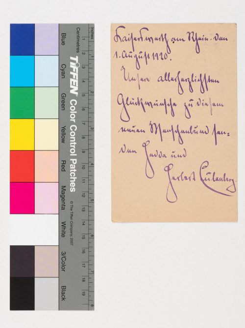 Herbert Eulenberg (Absender*in), Korrespondenz von Herbert Eulenberg an Konrad Ramrath, 01.08.1920