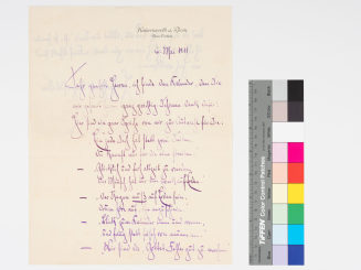 Korrespondenz von Herbert Eulenberg an Unbekannt