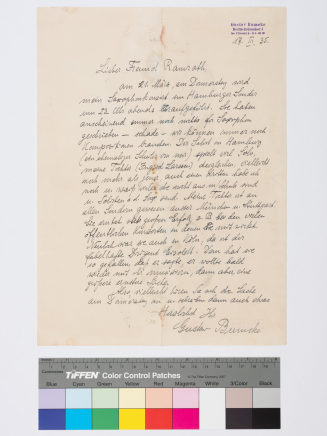 Korrespondenz von Gustav Bumcke an Konrad Ramrath