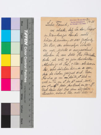 Korrespondenz von Gustav Bumcke an Konrad Ramrath