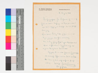 Korrespondenz von Herbert Eulenberg an Unbekannt