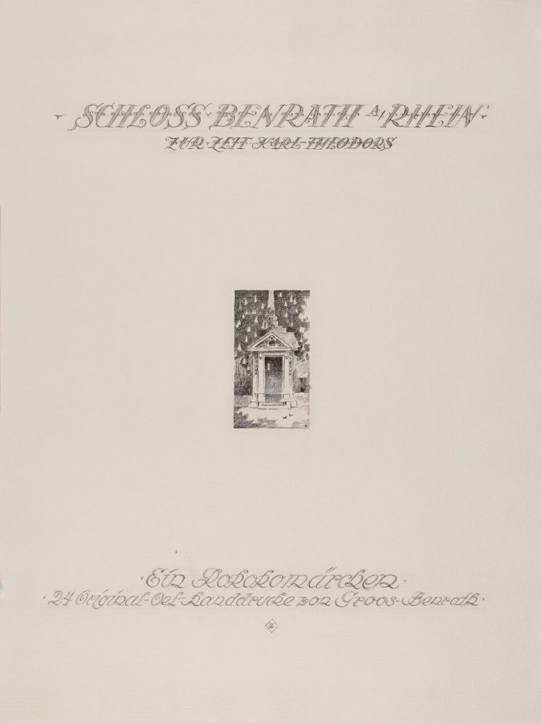 Titelbaltt der Mappe Öldrucke Schloss-Spiele