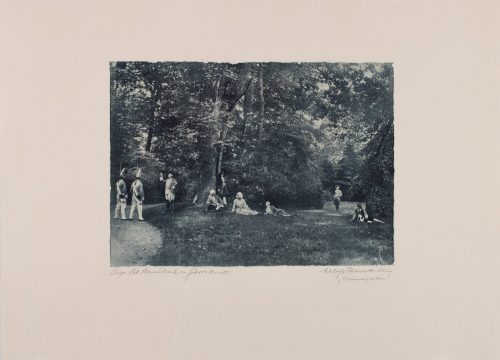 Jakob Groos-Benrath (Fotokünstler*in), „Blumengarten“ aus der Mappe Öldrucke Schloss-Spiele, 1925