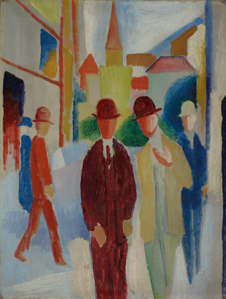 Helle Straße mit Leuten