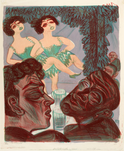 Conrad Felixmüller (Künstler*in), Im Cabaret (Selbst mit Ernst Buchholz), 1921