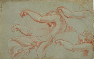 Studien eines emporgehobenen Arms für das Deckenbild in der Galerie des Palazzo Patrizi in Castelgiuliano